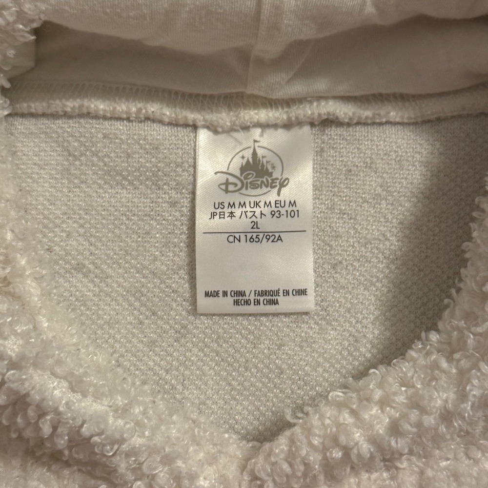 Disney Parks 101 Dalmatians Sherpa Fleece Hoodie White Black Medium - Picture 8 of 13